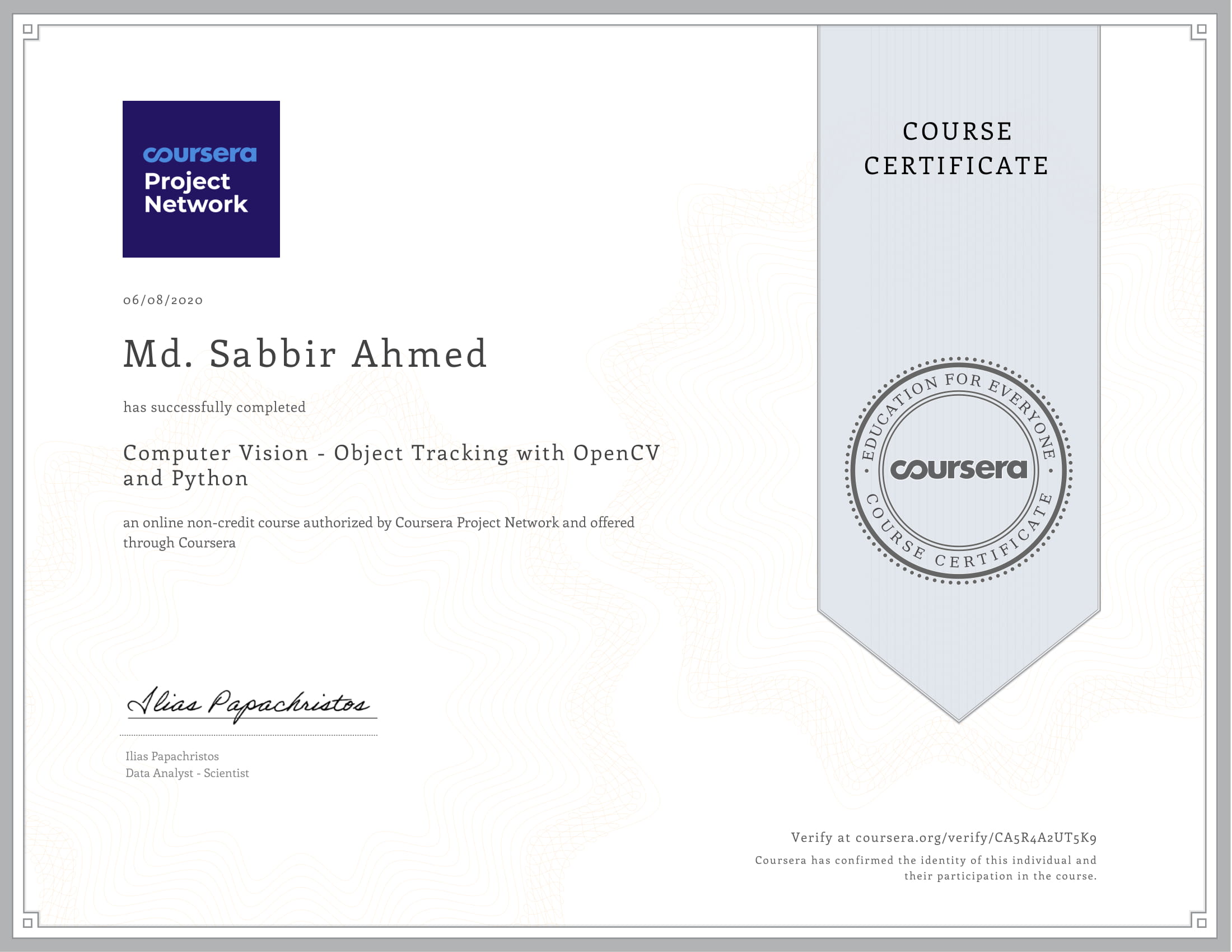 project object tracking